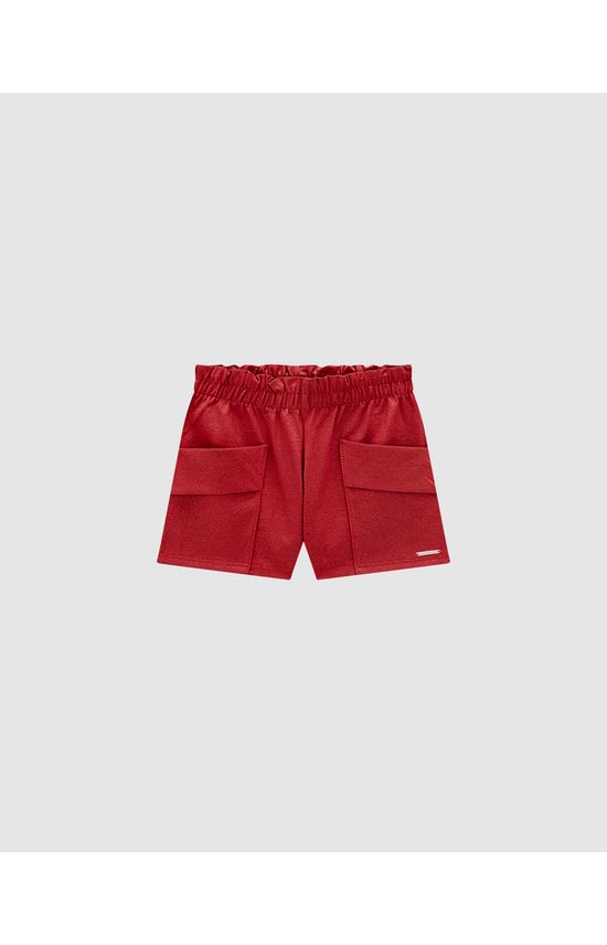 Shorts Menina Clochard Bolso Funcional Em Algodão - Carinhoso