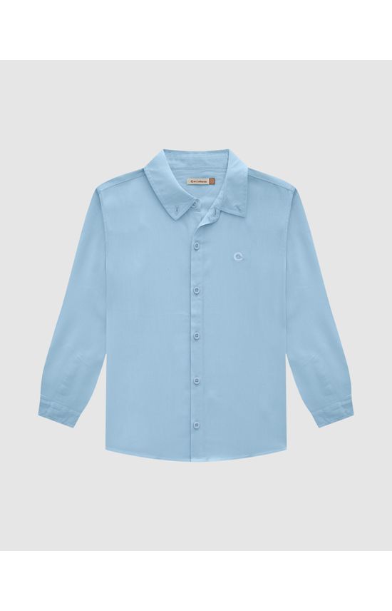 Camisa Menino Tradicional Manga Longa Em Algodão Texturizado Carinhoso