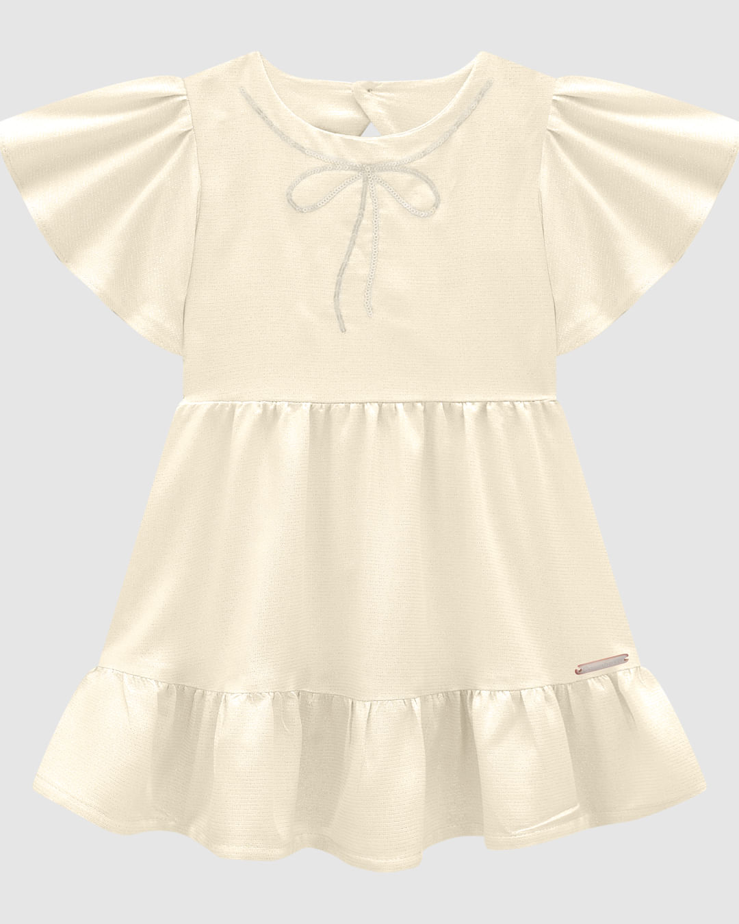 Vestido Menina Bordado Lantejoulas em Viscose Lurex - Carinhoso