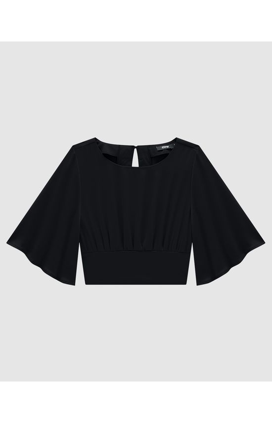 Blusa Cropped Feminina Recorte Busto Em Cetim - ENFIM