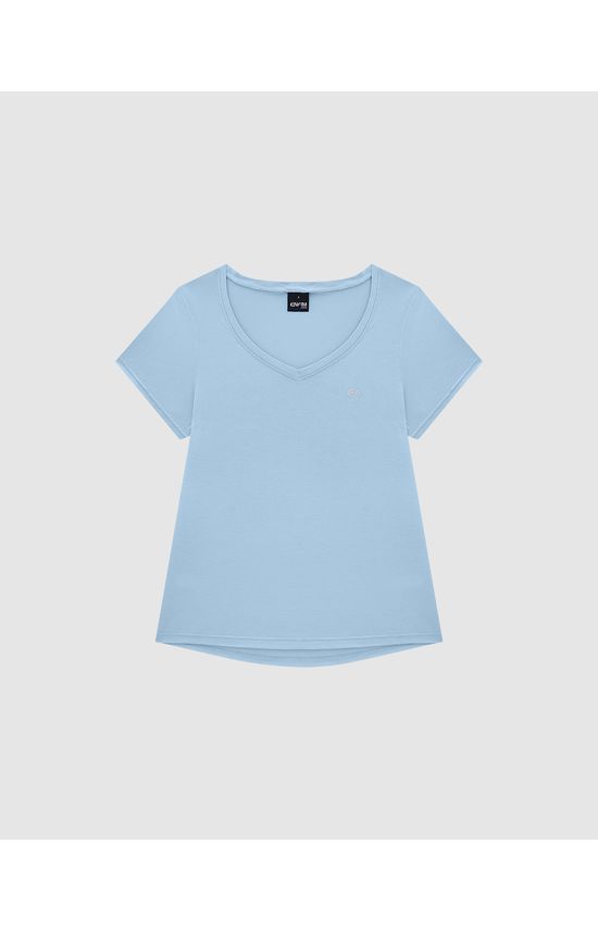 Blusa Slim Feminina Manga Curta Em Viscose Stretch - ENFIM