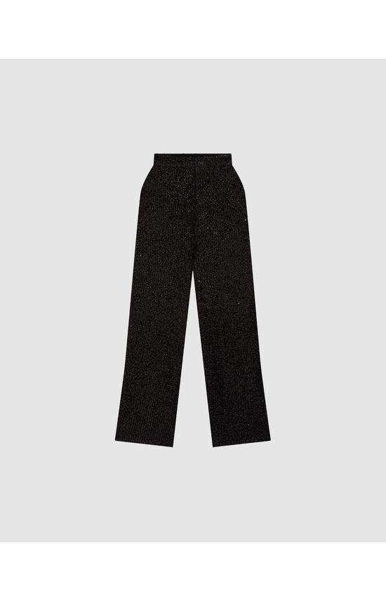 Calça Reta Feminina Cintura Alta Em Paetê - ENFIM