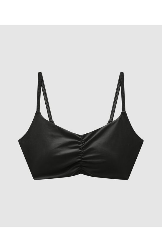 Top Esportivo Franzido Frontal Em Malha Poliamida Stretch - ENFIM