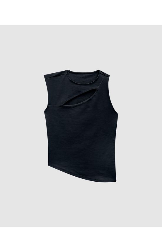 Blusa Feminina Recorte Frontal Em Malha Interlock - ENFIM