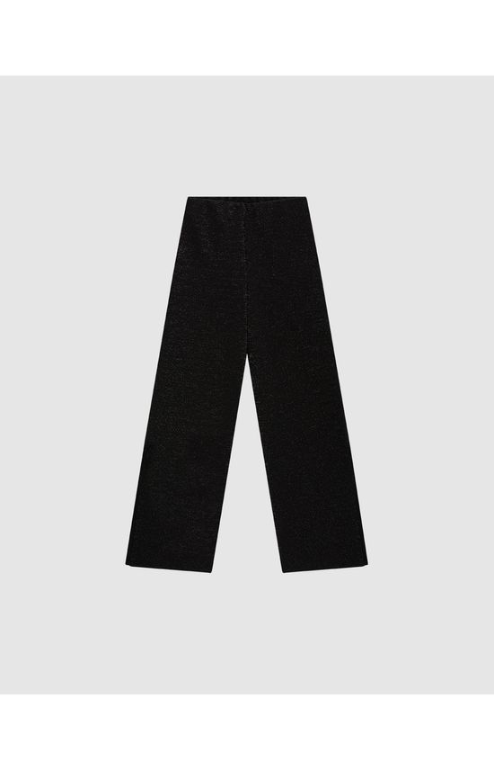 Calça Wide Leg Cropped Feminina Fenda Lateral Em Malha Lurex - ENFIM