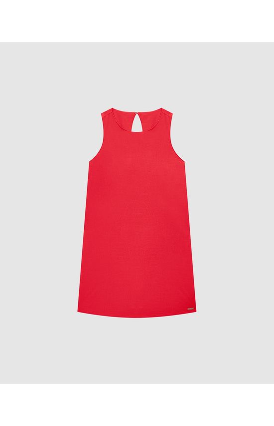 Vestido Reto Feminino Abertura Costas Em Viscolinho - ENFIM