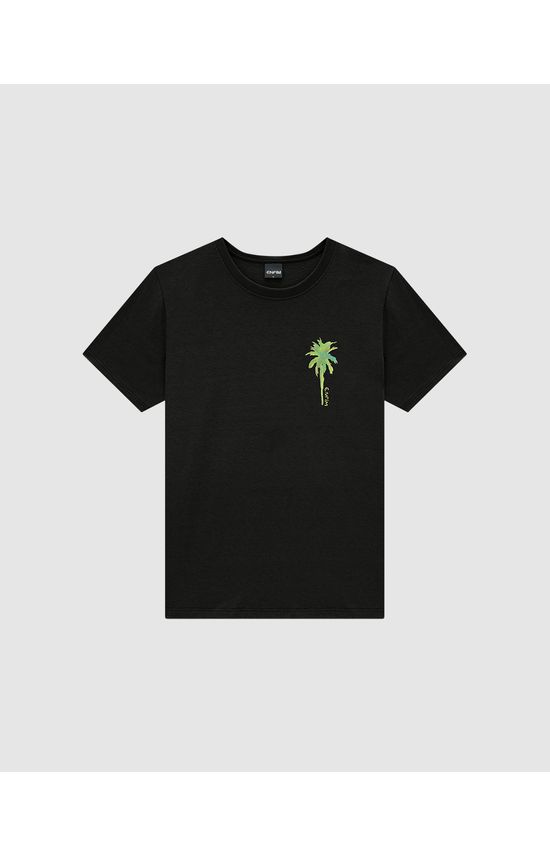 Camiseta Masculina Slim Estampa Frente E Costas Em Malha Linho - ENFIM
