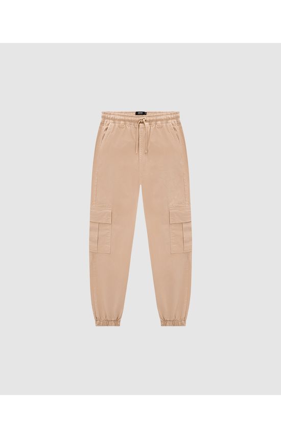Calça Masculina Jogger Cargo Cós Elástico Em Sarja - ENFIM