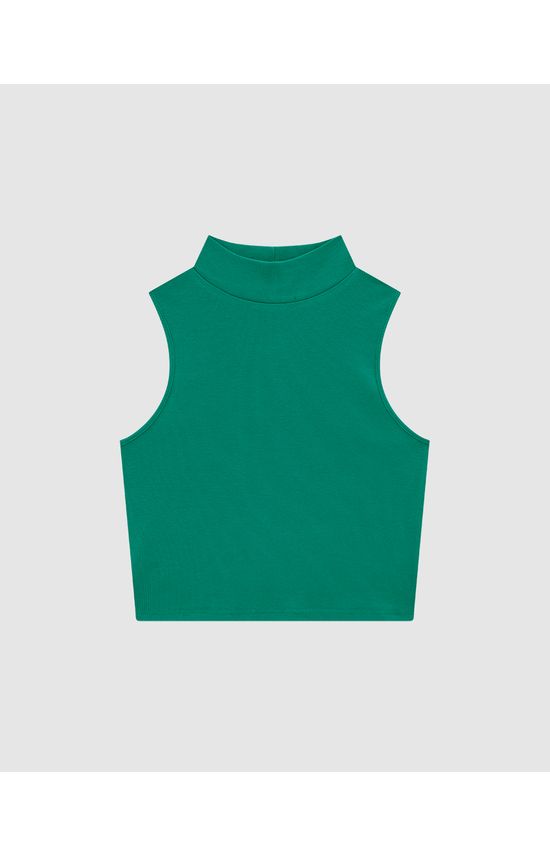 Regata Cropped Feminina Gola Alta Em Ribana - ENFIM