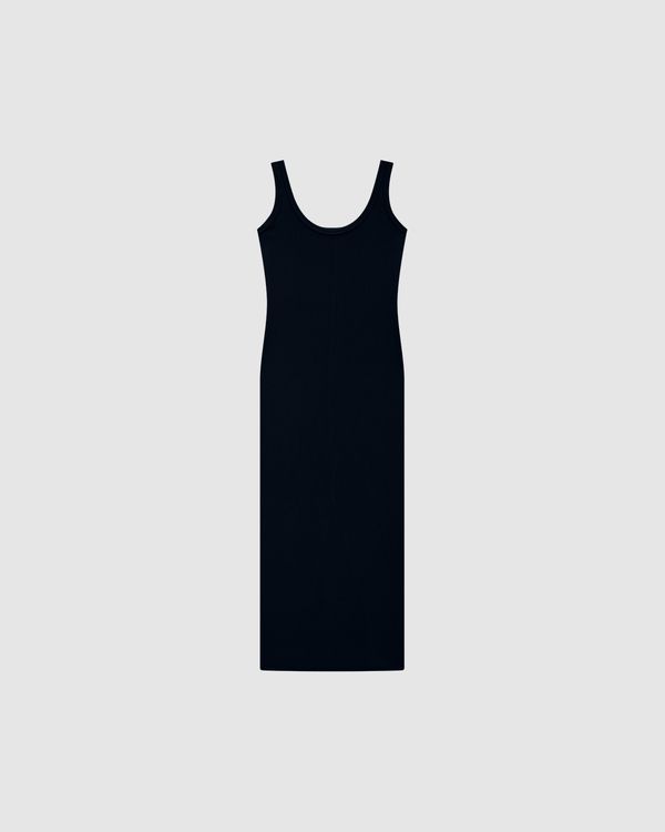 Vestido Longo Feminino Fenda Barra Costas Em Ribana - ENFIM Preto - P