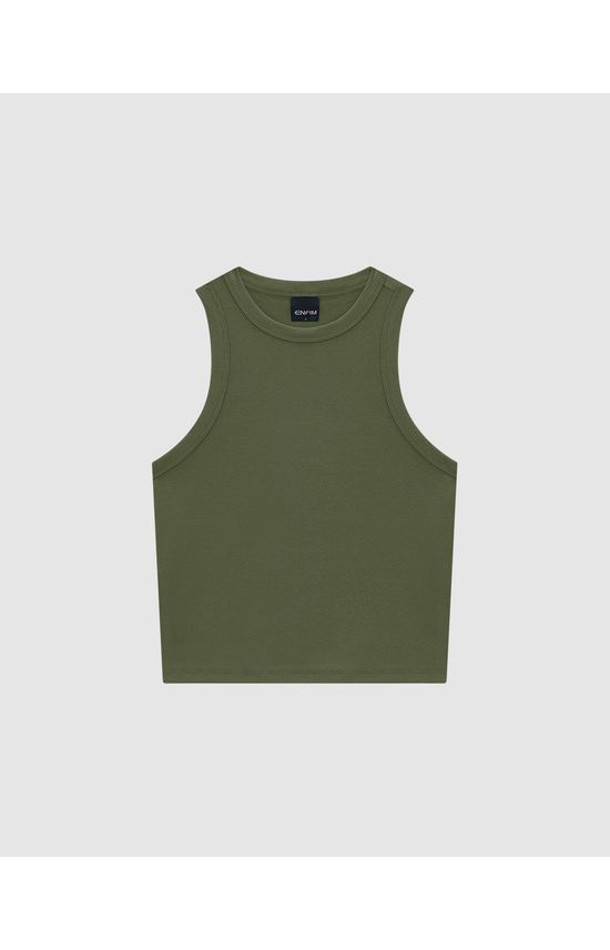 Regata Feminina Decote Halter Neck Em Ribana - ENFIM