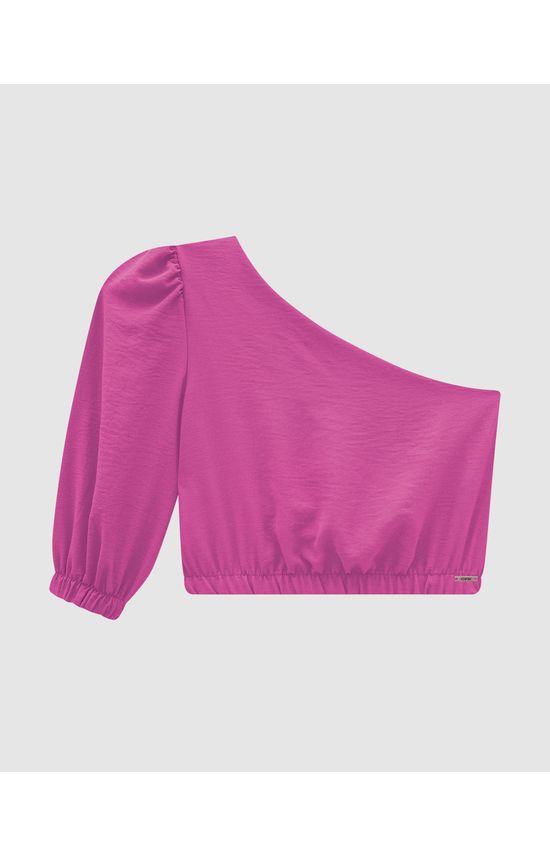Blusa Cropped Feminina Decote Ombro Só Em Malha Texturizada - ENFIM