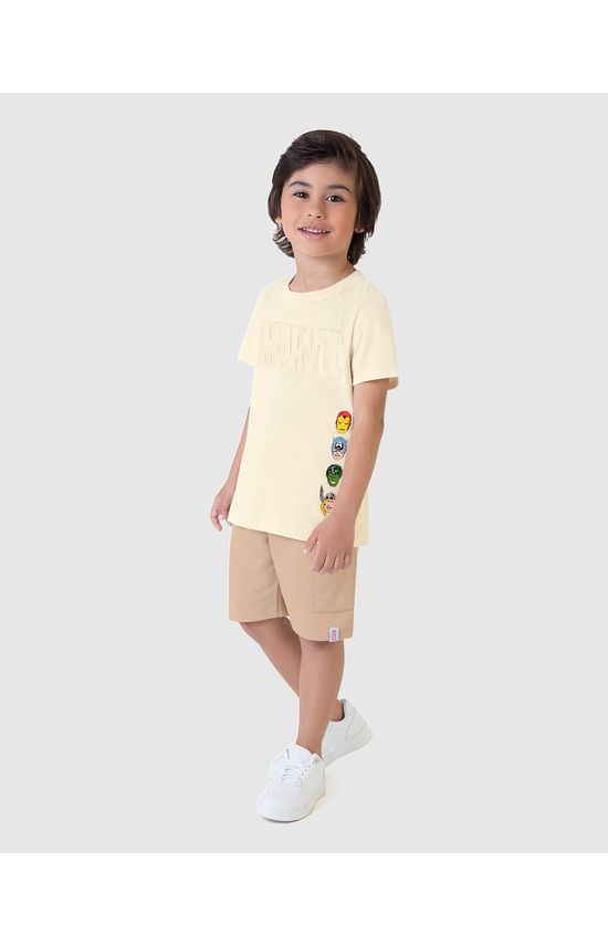 Conjunto Infantil Menino Camiseta Avengers Estampa Alto Relevo Malwee Kids