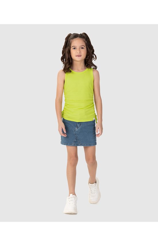 Regata Infantil Menina Laço Lateral Em Malha Viscose Canelada Malwee Kids