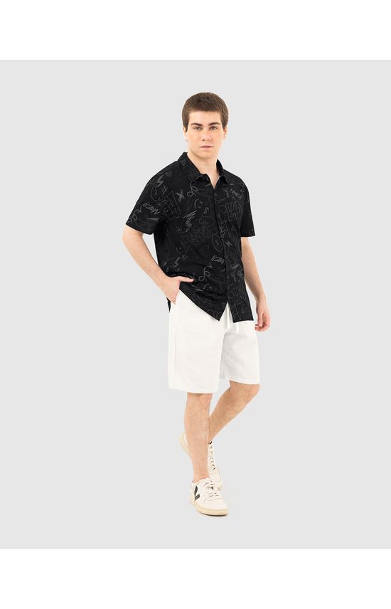Bermuda Menino Comfort Em Viscolinho Texturizado Malwee Kids