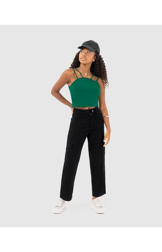 Regata Cropped Menina Alças Diferenciadas Em Algodão Malwee Kids