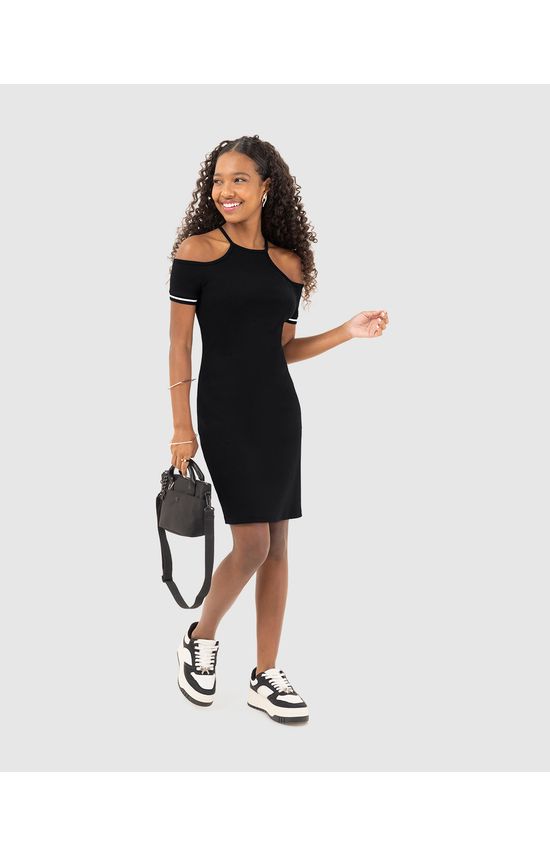 Vestido Menina Abertura Ombro Em Ribana Malwee Kids