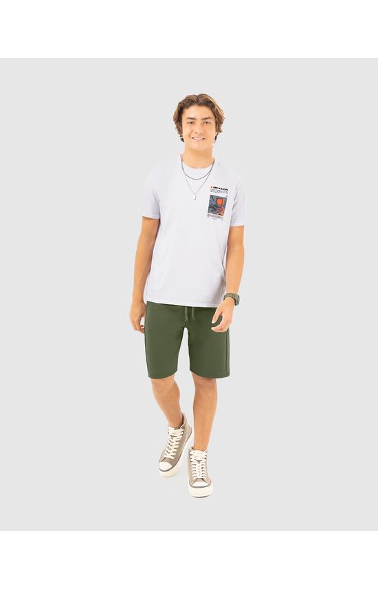 Cojunto Menino Camiseta Estampa Peitoral Em Algodão Malwee Kids