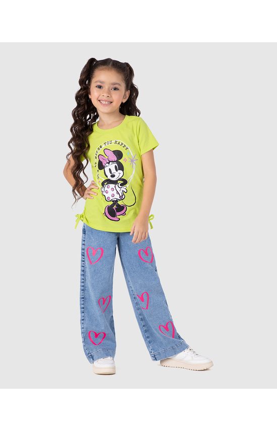 Blusa Infantil Menina Minnie Mouse Disney Em Malha Rajada Malwee Kids