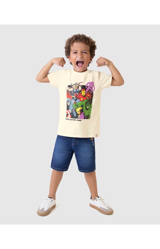 Camiseta Infantil Menino Estampa Avengers Em Algodão Malwee Kids
