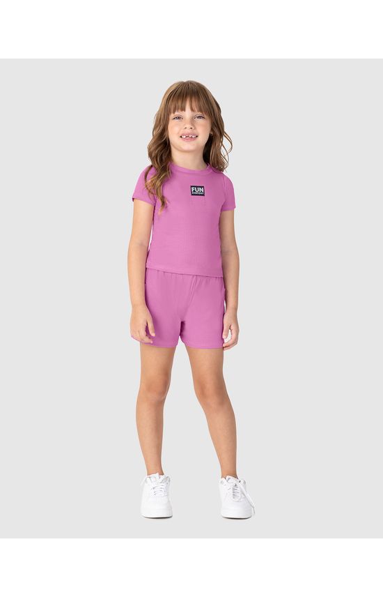 Conjunto Infantil Menina Fun Everyday Em Malha Viscose Canelada Malwee Kids