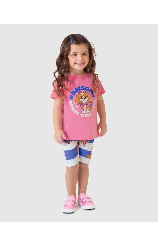Conjunto Infantil Menina Especial Patrulha Canina Em Algodão Malwee Kids