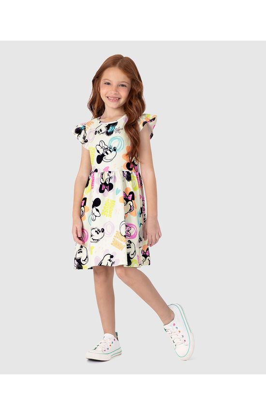 Vestido Infantil Mickey Mouse Disney Em Algodão Malwee Kids