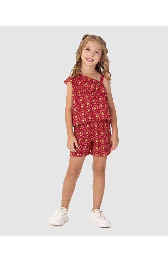 Conjunto Infantil Menina Blusa Ombro Só Em Viscose Malwee Kids