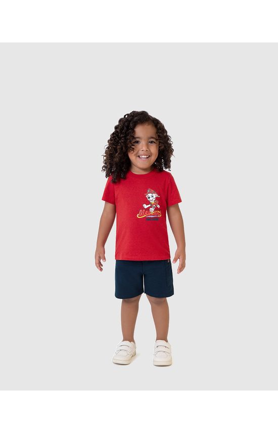 Conjunto Infantil Menino Camiseta Patrulha Canina Malha Botonê Malwee Kids
