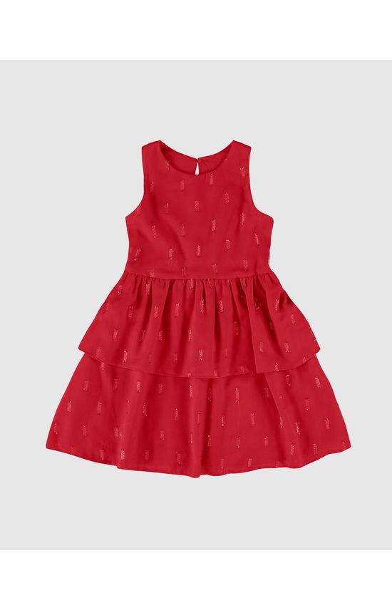 Vestido Infantil Camadas Em Plumetis Brilho Malwee Kids