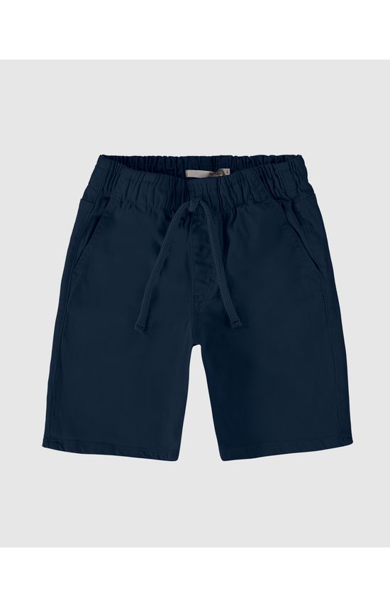 Bermuda Infantil Menino Cadarço Frontal Em Sarja Com Elastano Malwee Kids