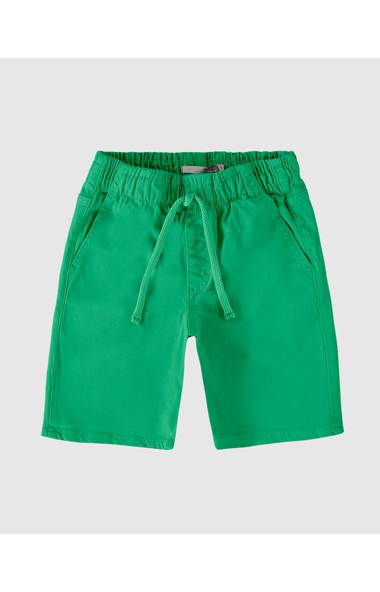 Bermuda Infantil Menino Cadarço Frontal Em Sarja Com Elastano Malwee Kids