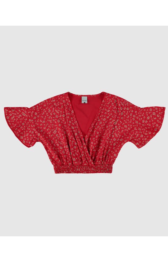 Blusa Menina Transpassada Em Viscose Malwee Kids