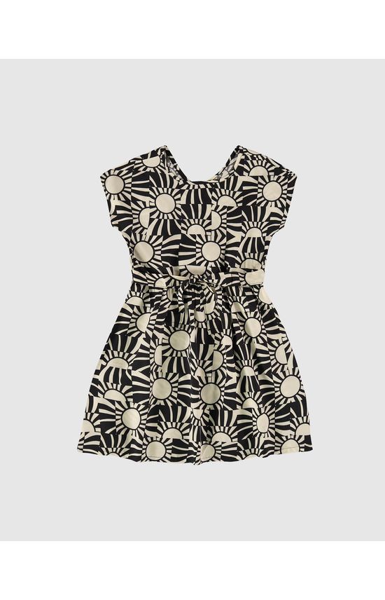 Vestido Infantil Amarração Frontal Em Viscose Malwee Kids