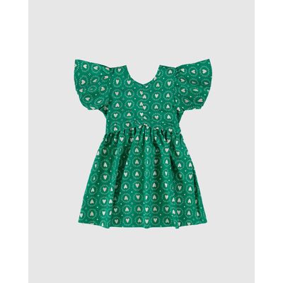 Vestido Infantil Estampa Corações Metalizado Em Viscose Malwee Kids