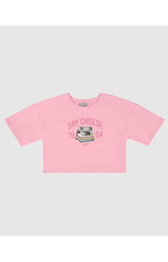 Blusa Menina Box Manga Curta Say Cheese Em Algodão Malwee Kids