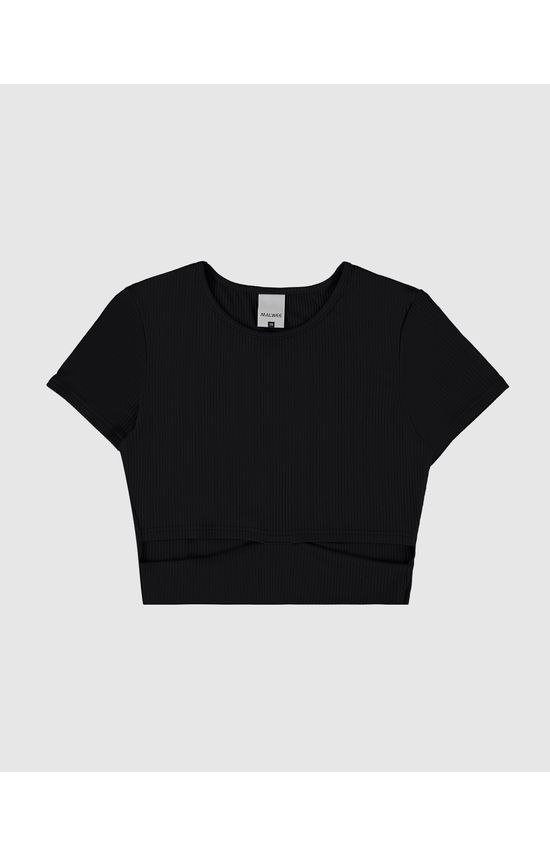 Blusa Menina Justa Detalhe Vazado Em Malha Viscose Canelada Malwee Kids