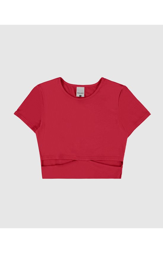Blusa Menina Justa Detalhe Vazado Em Malha Viscose Canelada Malwee Kids