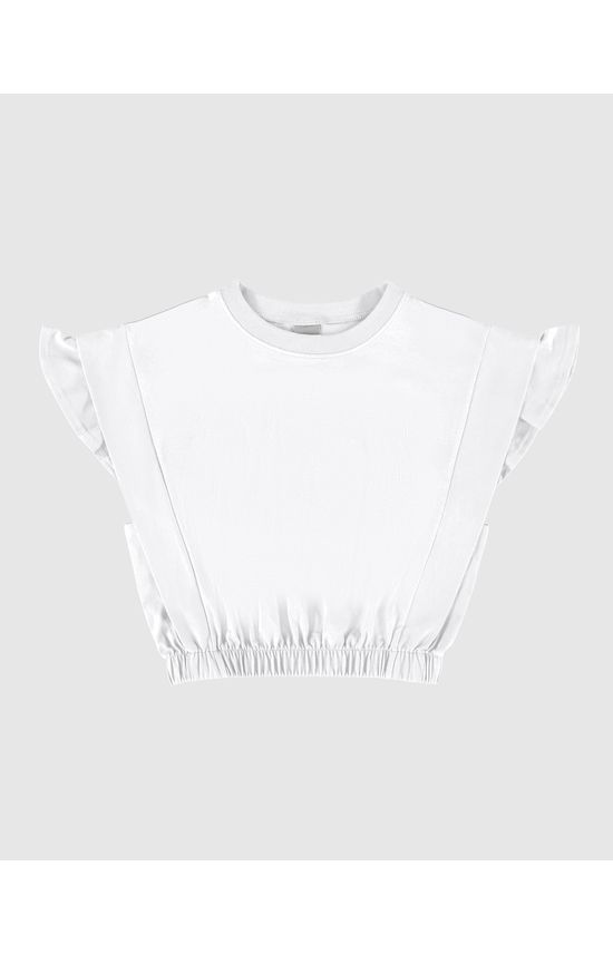 Blusa Cropped Menina Recorte Ombro Em Algodão Malwee Kids