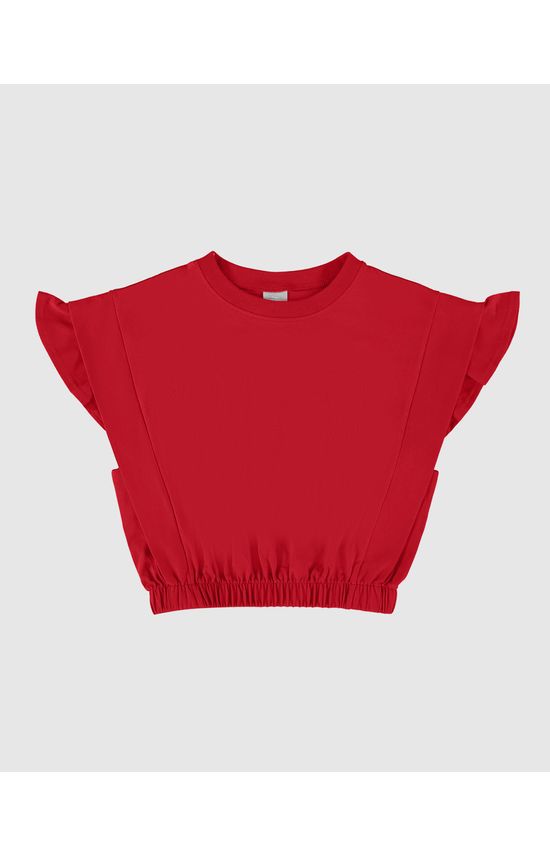 Blusa Cropped Menina Recorte Ombro Em Algodão Malwee Kids