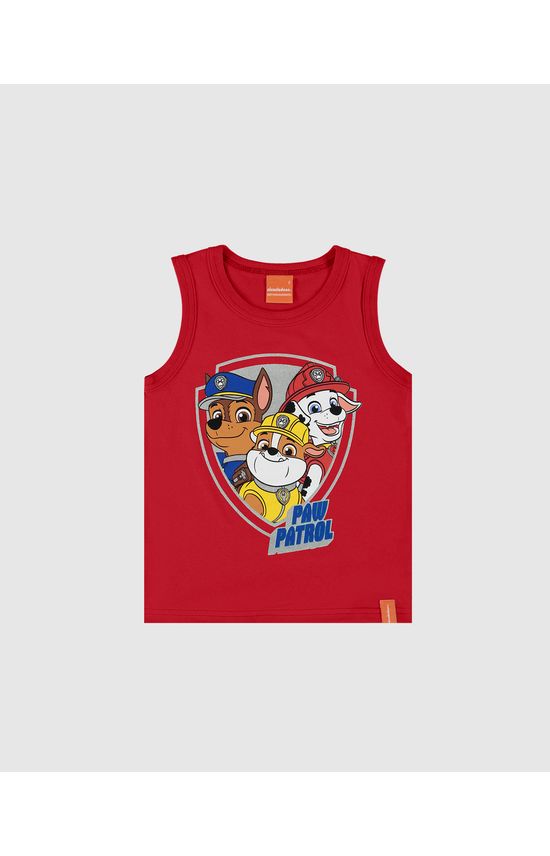 Regata Infantil Menino Patrulha Canina Estampa Efeito Prateado Malwee Kids