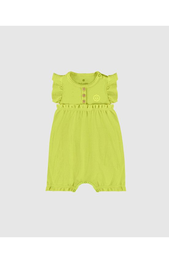 Macaquinho Infantil Menina Babados Em Malha Thermal Malwee Kids