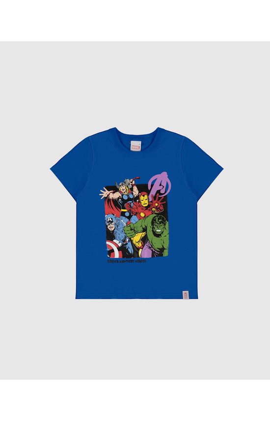 Camiseta Infantil Menino Estampa Avengers Em Algodão Malwee Kids