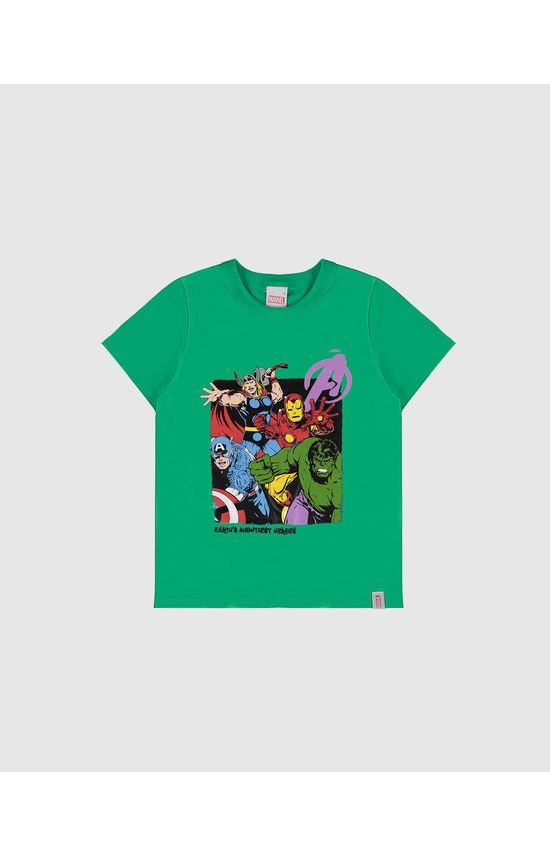 Camiseta Infantil Menino Estampa Avengers Em Algodão Malwee Kids