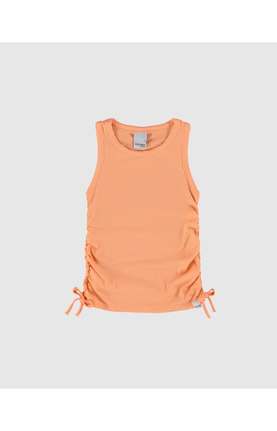 Regata Infantil Menina Laço Lateral Em Malha Viscose Canelada Malwee Kids