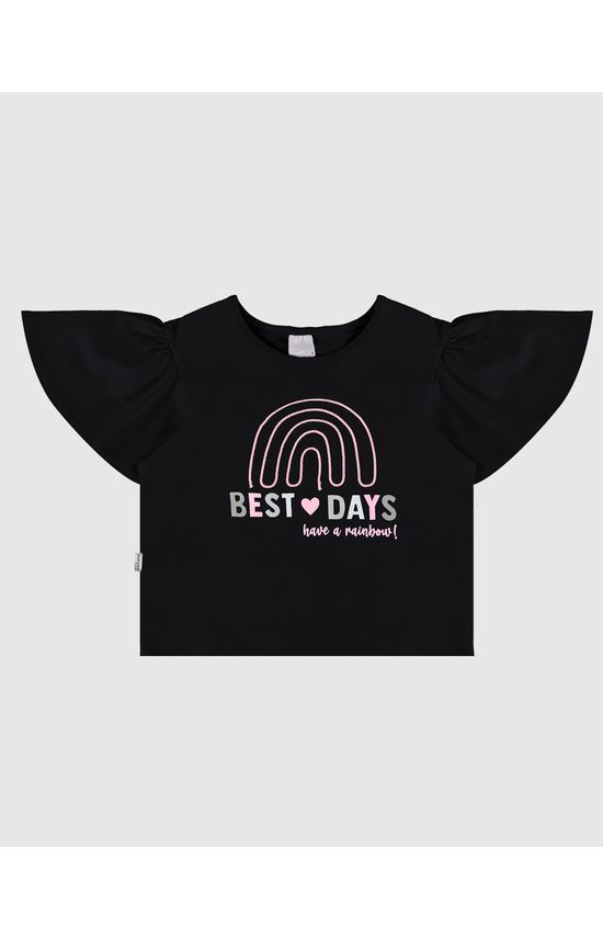 Blusa Infantil Menina Best Days Have A Rainbow Em Algodão Malwee Kids