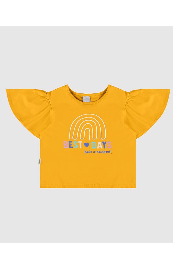 Blusa Infantil Menina Best Days Have A Rainbow Em Algodão Malwee Kids
