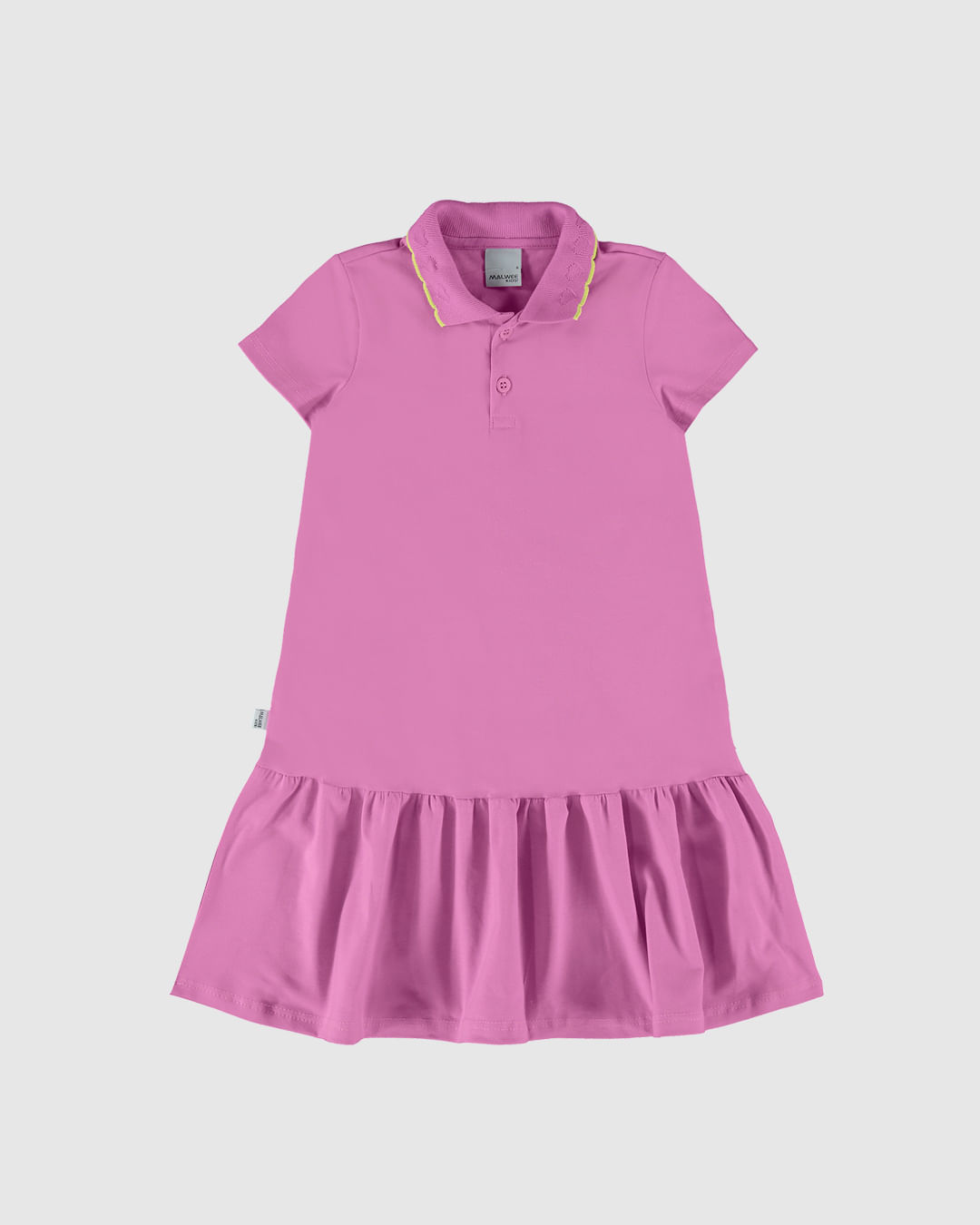 Vestido Polo Infantil Gola Retilínea Em Algodão Malwee Kids - Imagem 2