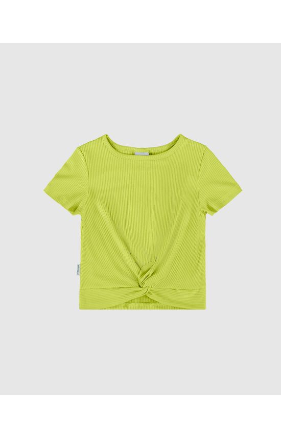 Blusa Infantil Menina Torção Frontal Em Malha Viscose Canelada Malwee Kids