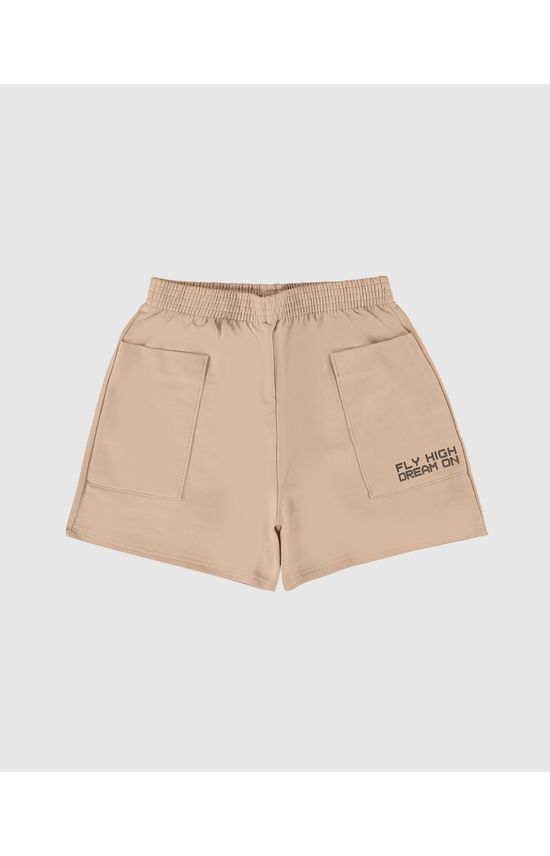 Shorts Menina Amplo Bolso Com Estampa Em Moletinho Malwee Kids